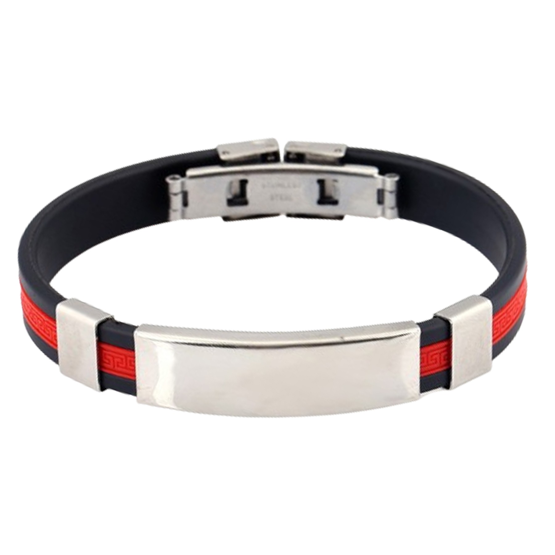 Customizable Engraving Stainless Steel Silicone Bracelets 2