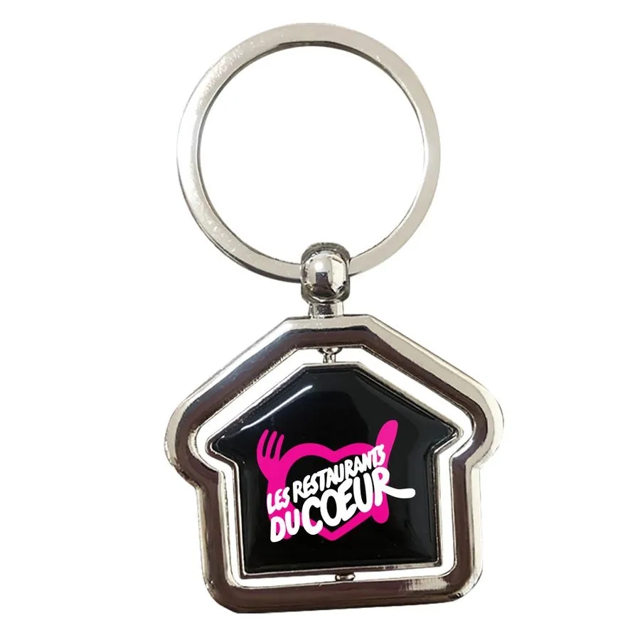 Spinning House Metal Keychain 5