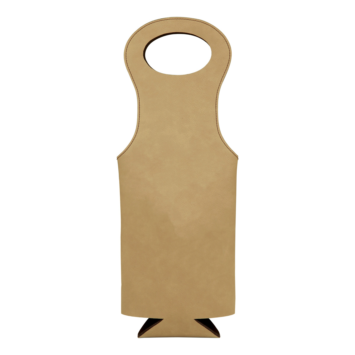 Light Brown Leatherette Wine Bag 3