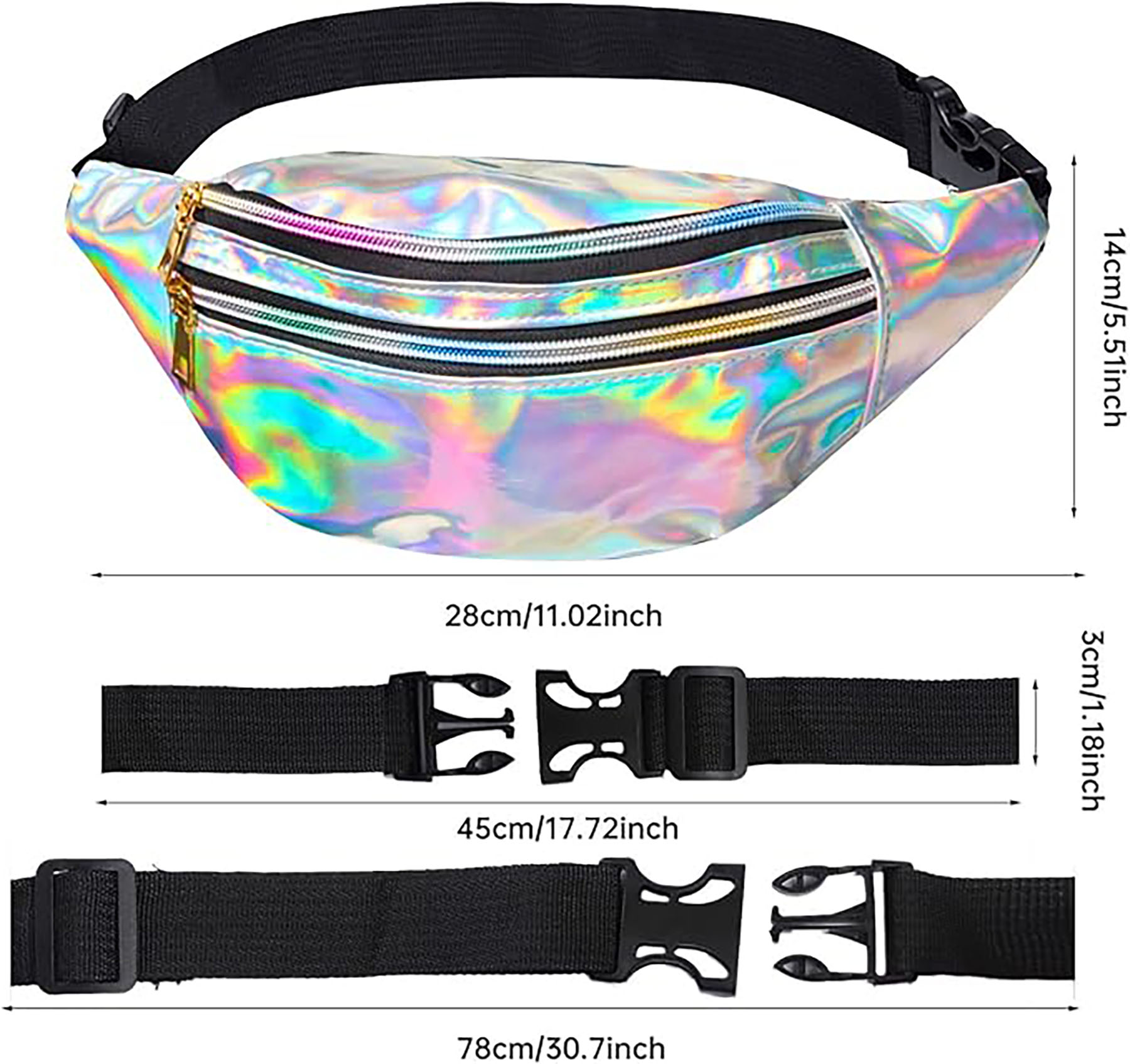 Holographic Waterproof Shiny Waist Bag 5