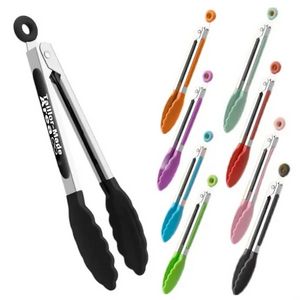 High Temperature Black Resistant Kitchen Silicone Tongs 11