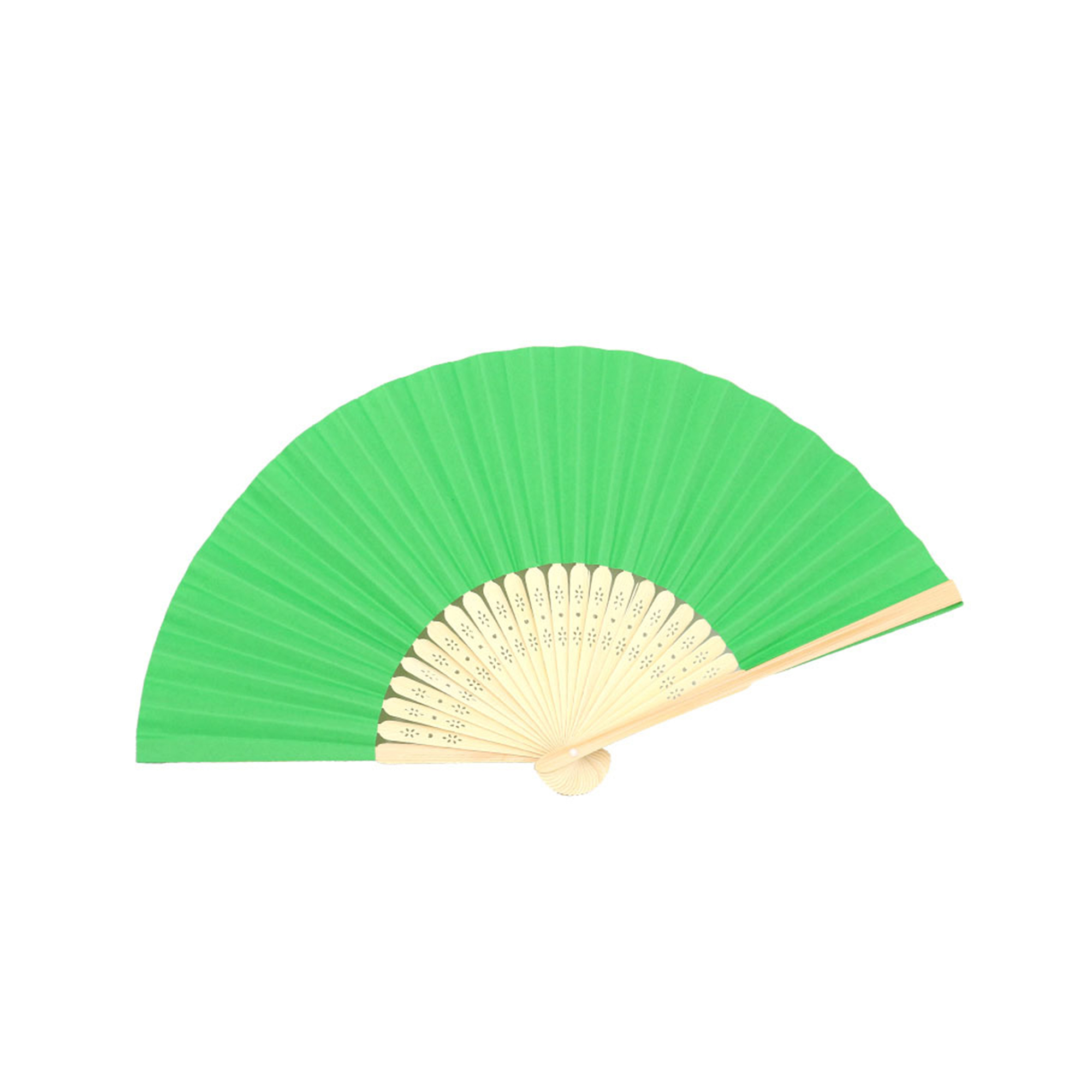 Bamboo Frame Paper Folding Fan Full Color Center Print 11