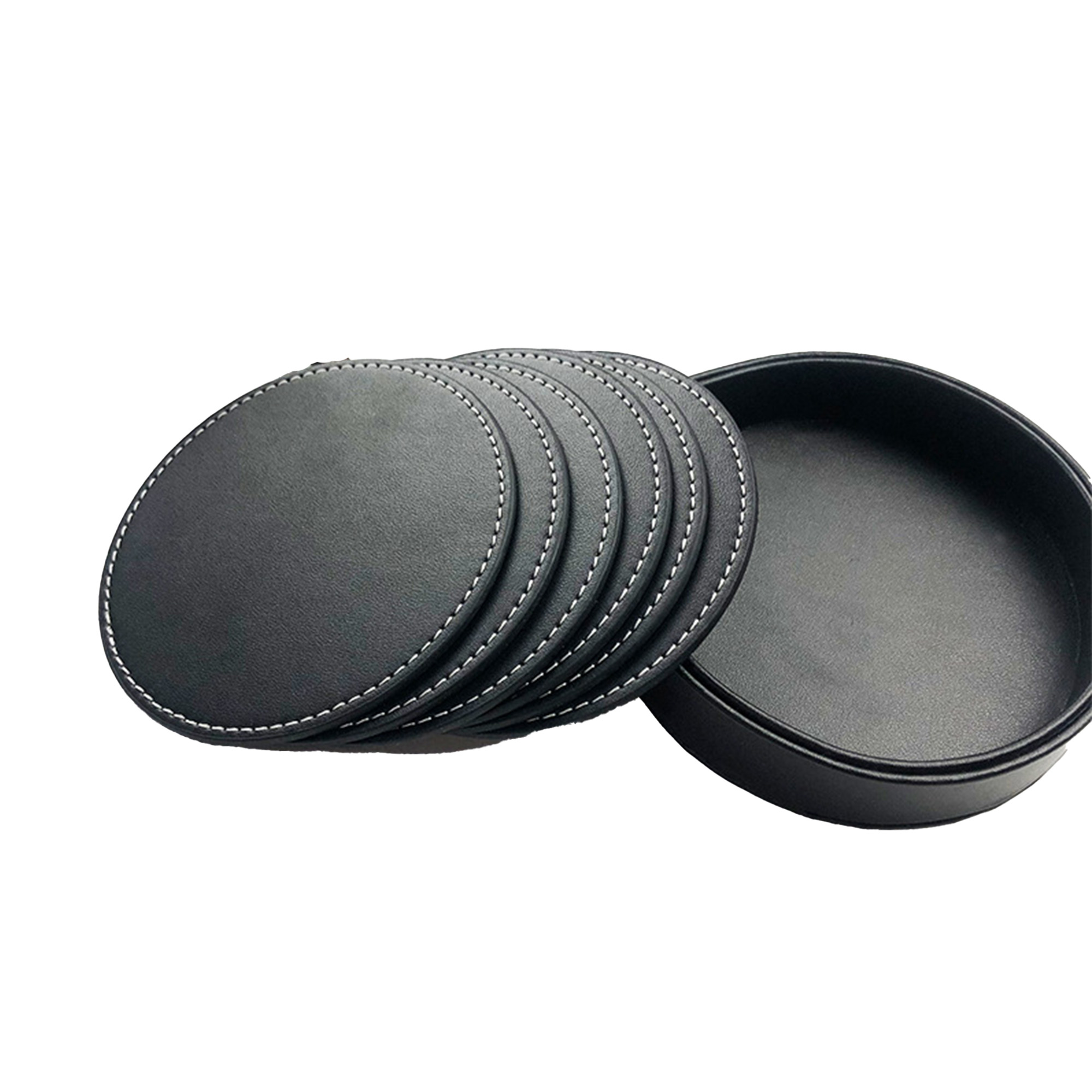 MOQ 50pcs PU Leather Drink Coasters 2