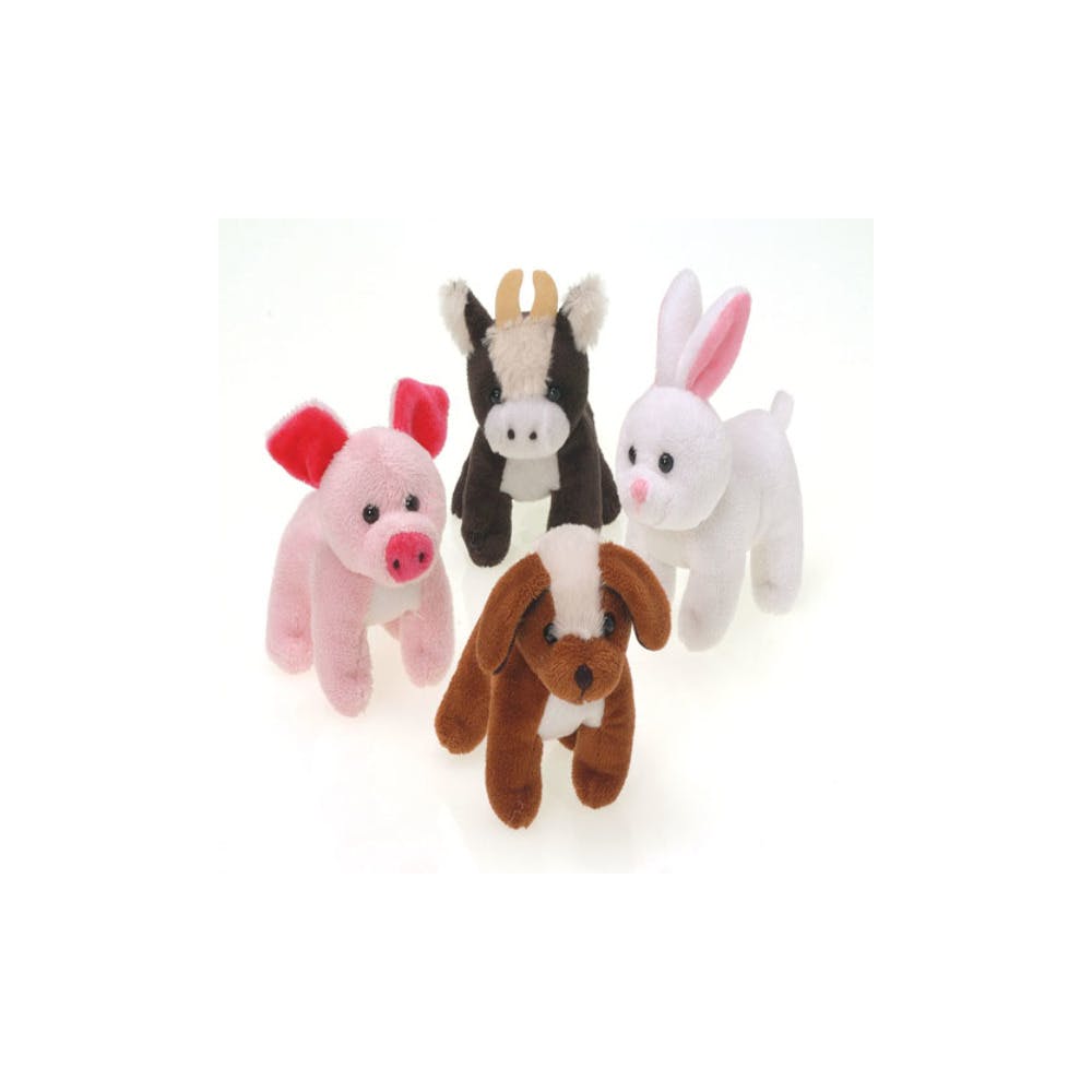 Farm Animal Plush Toys - Assorted 5" 1
