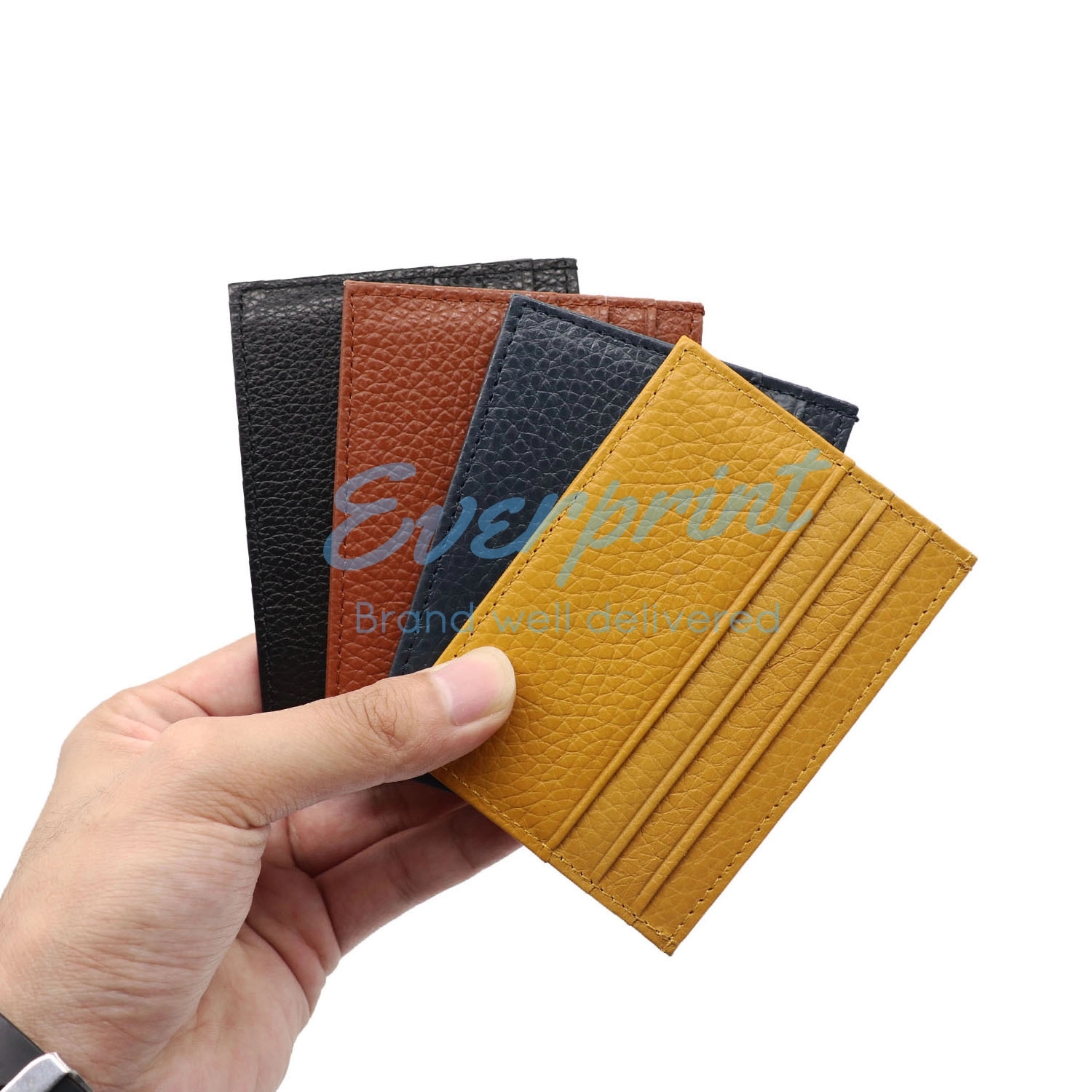 Genuine Leather Slim Card Case Wallet 7