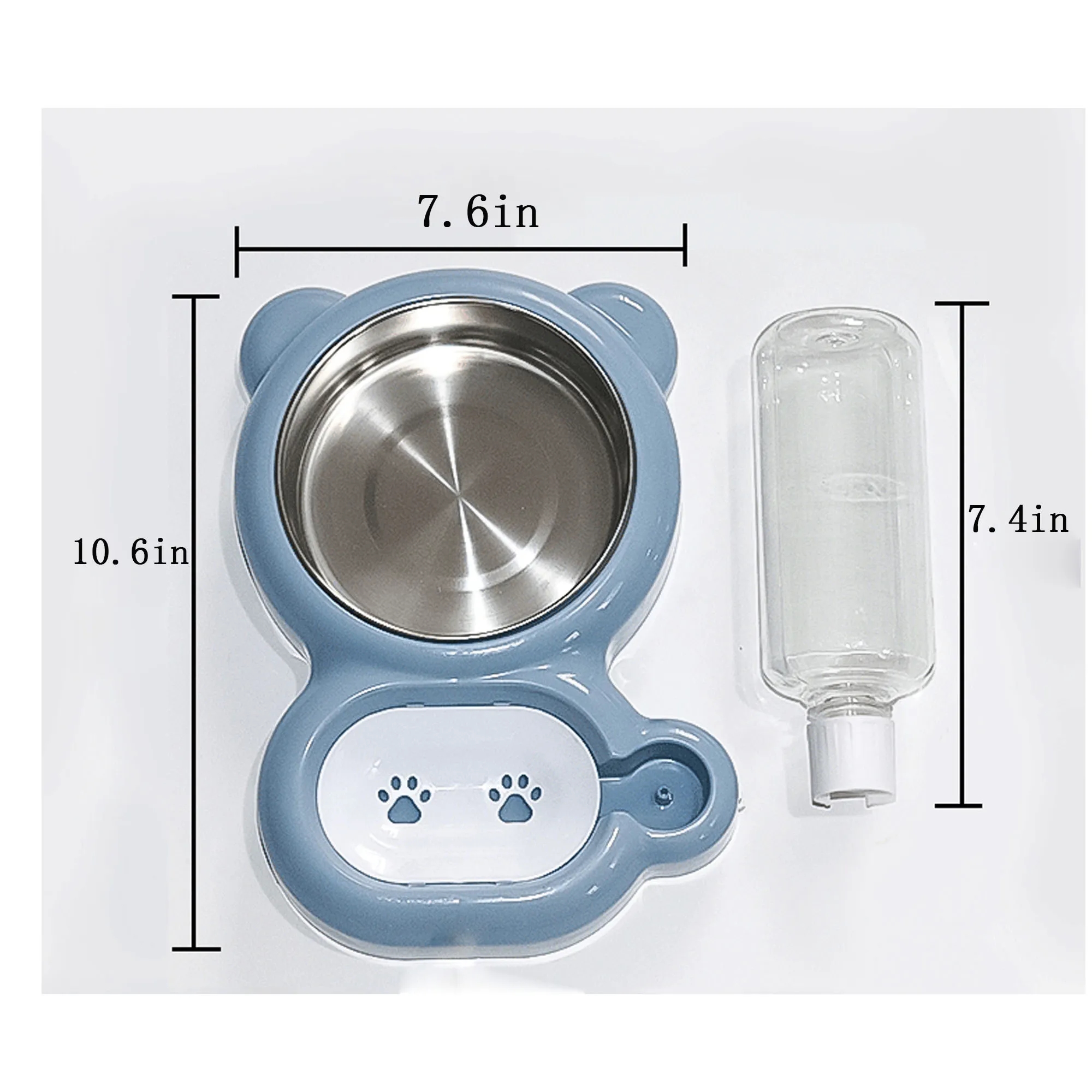 Pets Stainless Stee Bowl Set with Water Dispenser 2