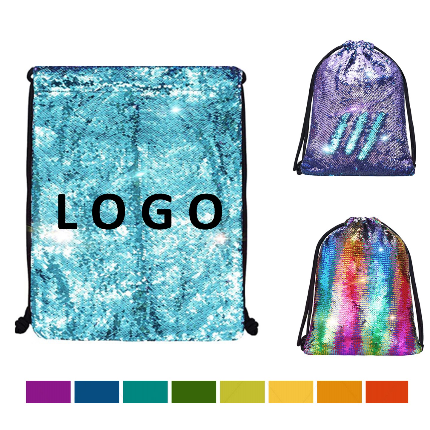 Reversible Mermaid Sequins Drawstring Backpack 1