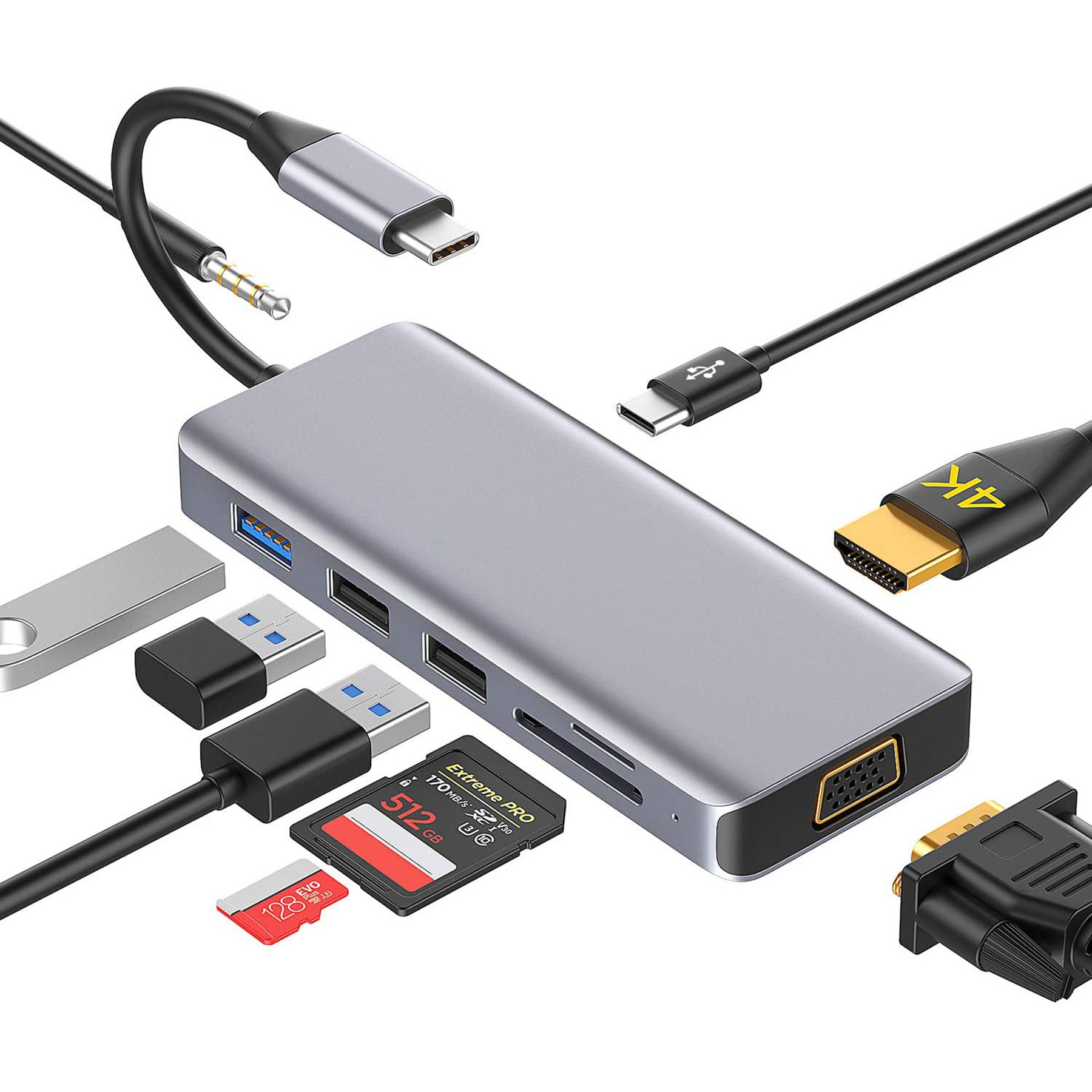 8 In 1 USB C Hub Adapter 2