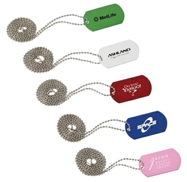 Classic Dog Tag With Long Beaded Chain 7