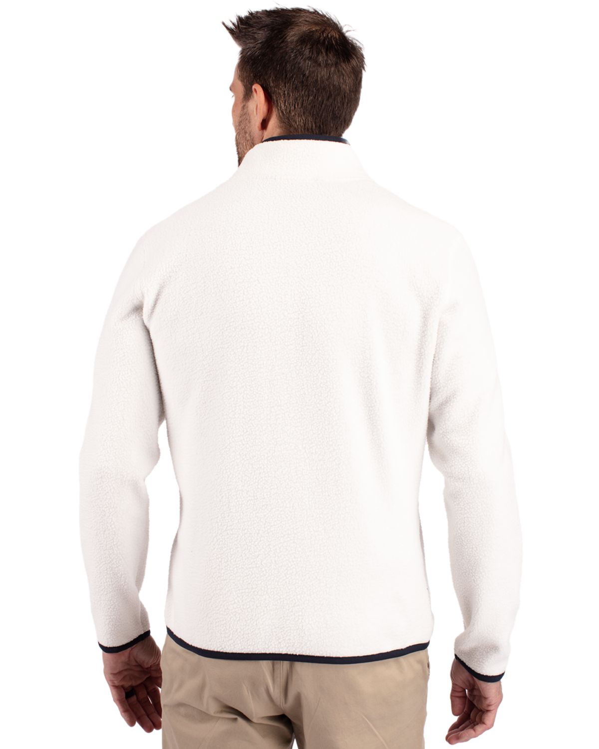 Cutter & Buck Cascade Epic Comfort Recycled Sherpa Fleece Mens Quarter Zip Jacket 24