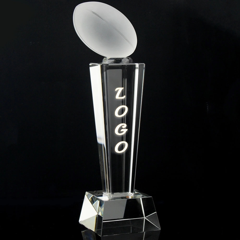 Custom Crystal Rugby Trophy 2