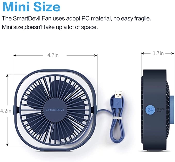 Small Personal USB Desk Fan 3