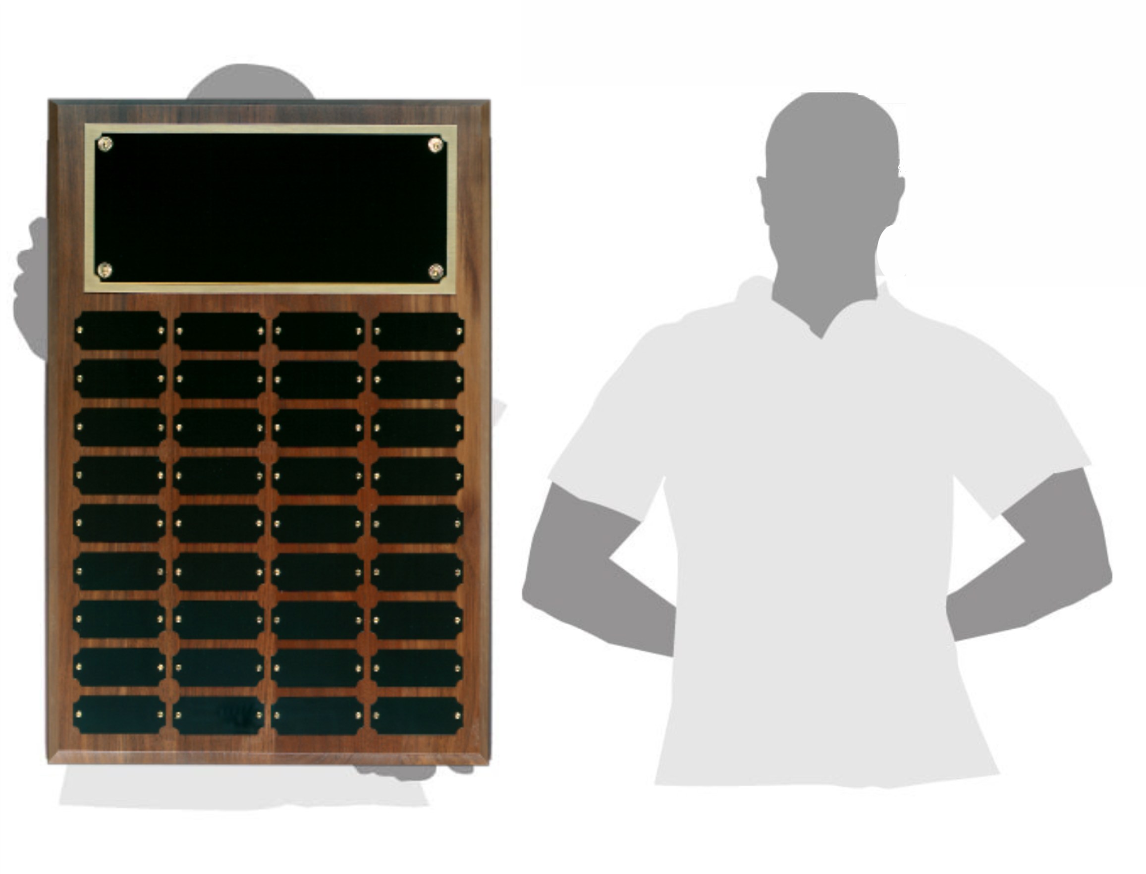 Step Edge Genuine Walnut 36 Plate Perpetual Plaque (12" x 18'') 5