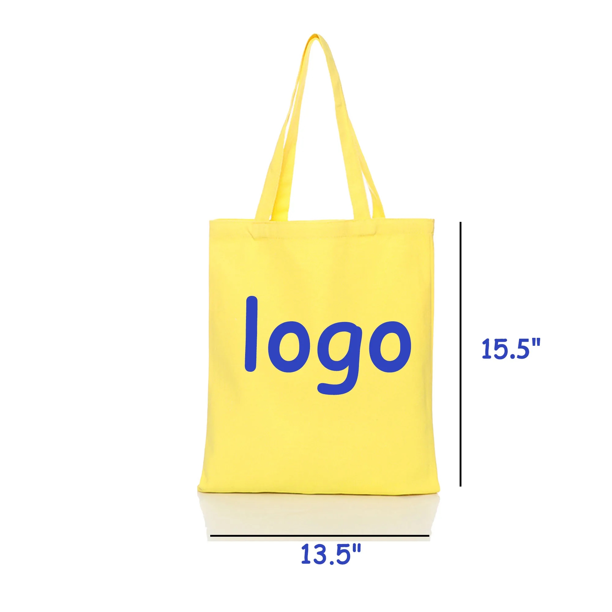 MOQ 10 Polyester Cotton Solid Color Hand-Held Canvas Bag, custom tote bag with logo imprint 3