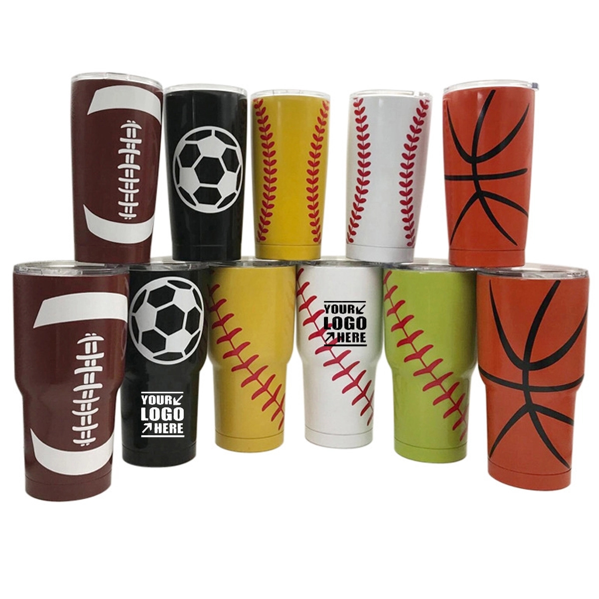 Football Print 20-30Oz Tumbler Ss Vacuum 5