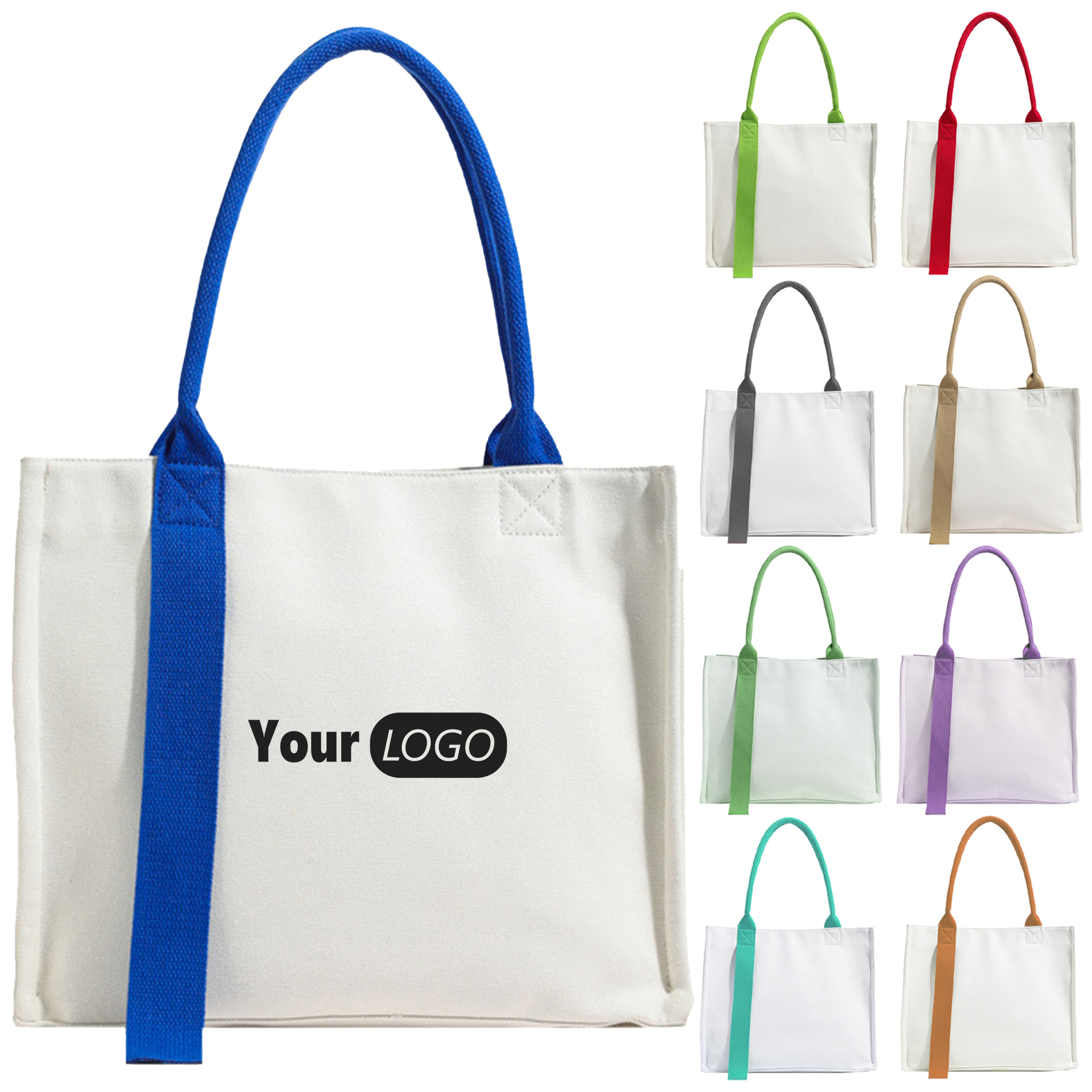 Canvas Simple Large Capacity Tote Bag, custom tote bag with logo imprint 2