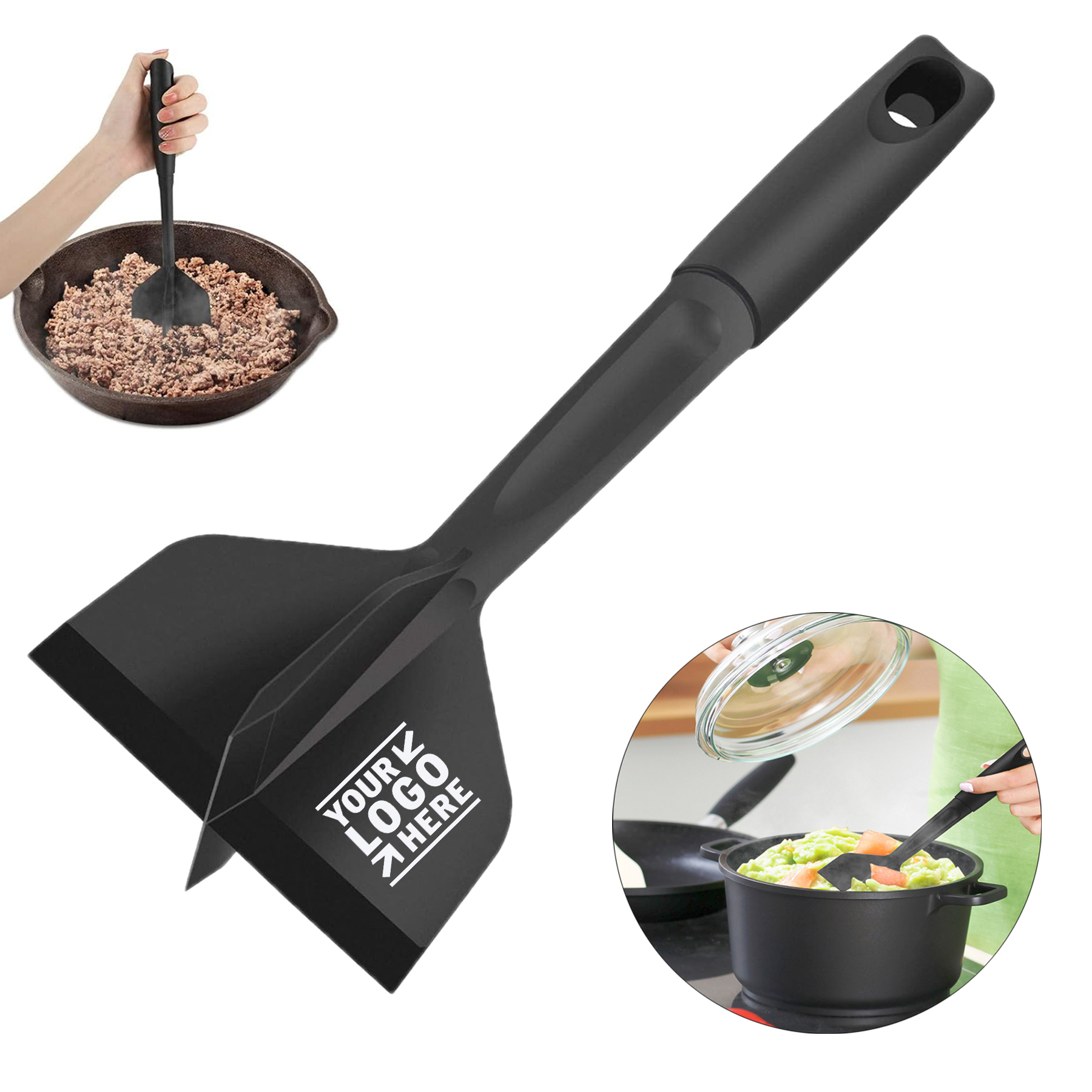 Ground Beef Smasher Hamburger Chopper Premium Heat Nylon Resistant Meat Masher 2