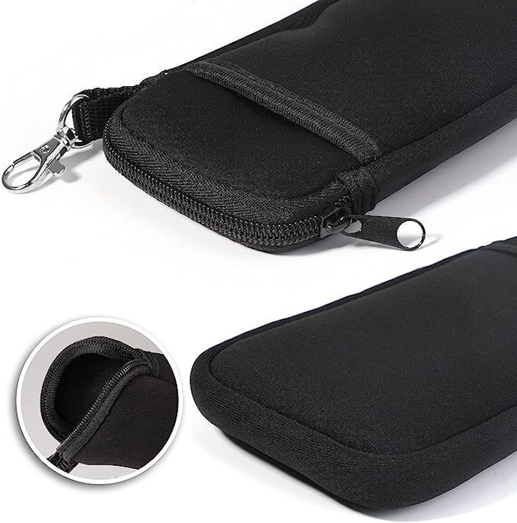 Neoprene Eyeglasses Pouch with Zipper & Carabiner Hook 3