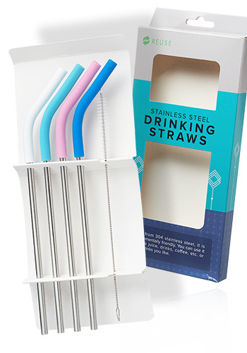4-Piece Straw Pack with Brush