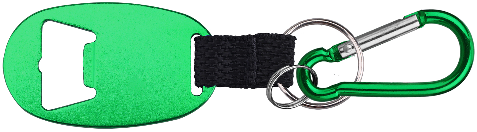 Jumbo Size Oval Shape Bottle Opener with Strap & Carabiner 1