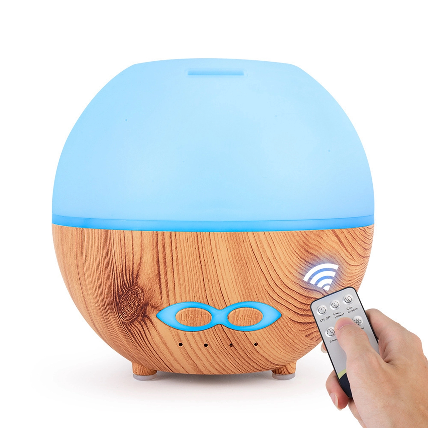400ml Wood Grain Remote Control Ultrasonic Humidifier 2