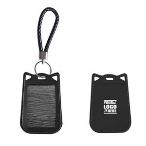 Cat Ear Shaped PU Leather Card Case With Keychain 11