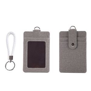 Key Ring PU Leather 2 Pockets Card Holder 30