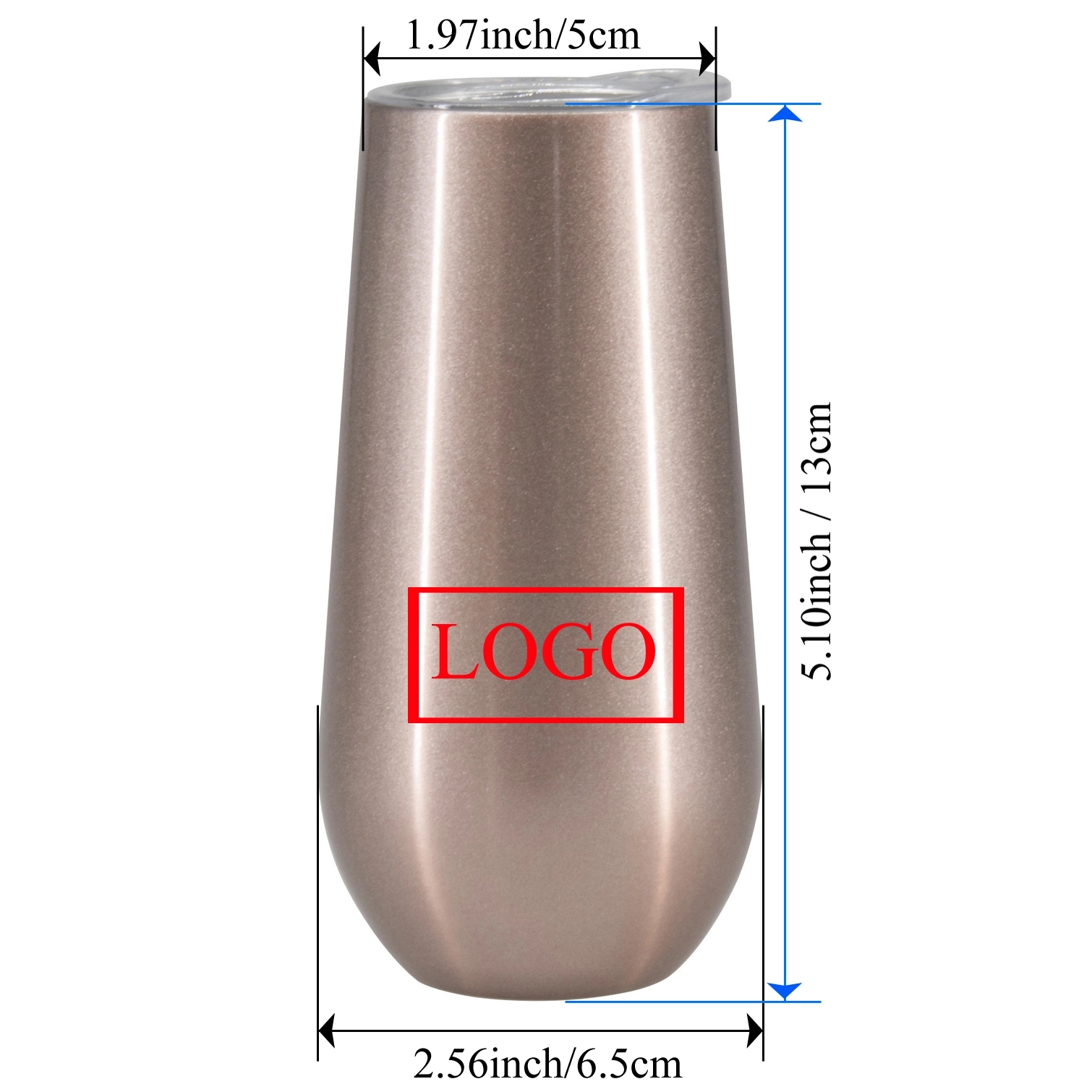 6oz Insulated Champagne Flute Tumbler With Lid 2