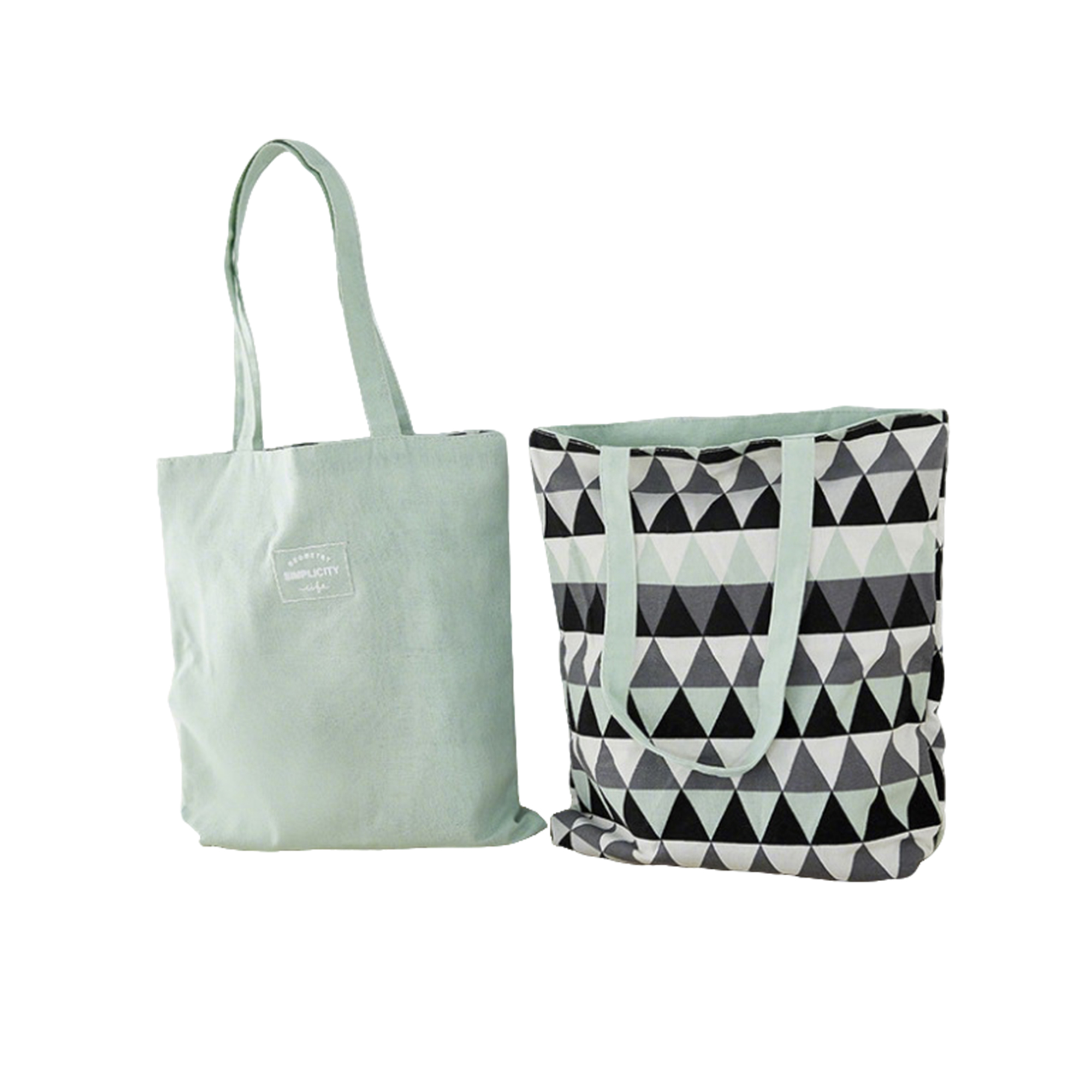 Reversible Cotton Carry Tote Double Layer 16" x 13.5" 7