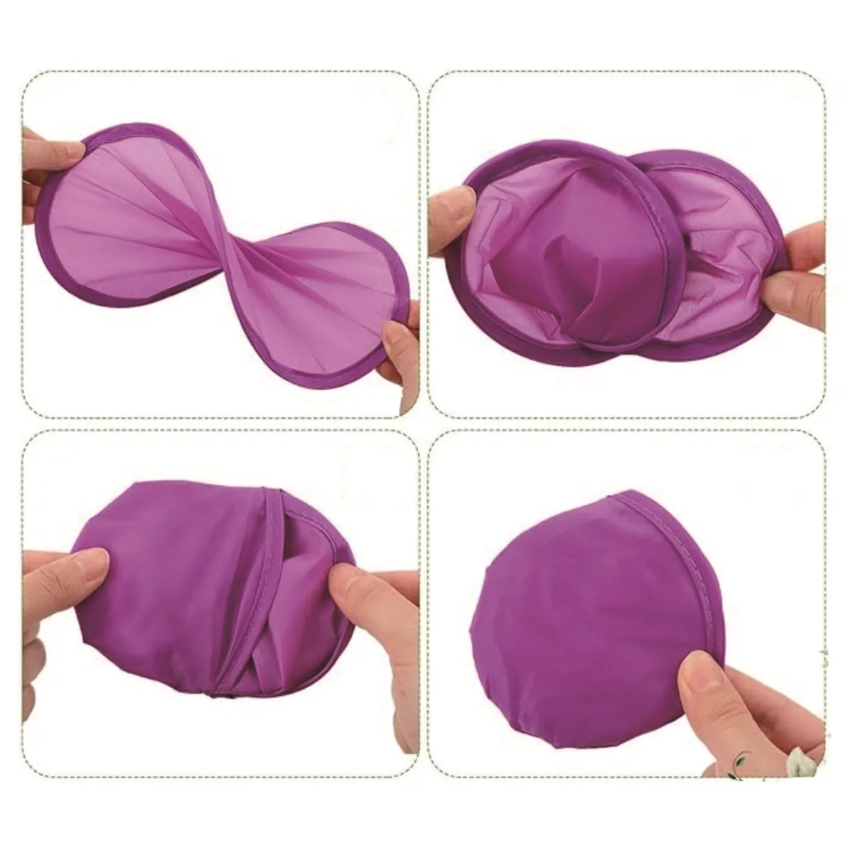 Collapsible Portable Nylon Foldable Flying Disc Fan with Bag 6