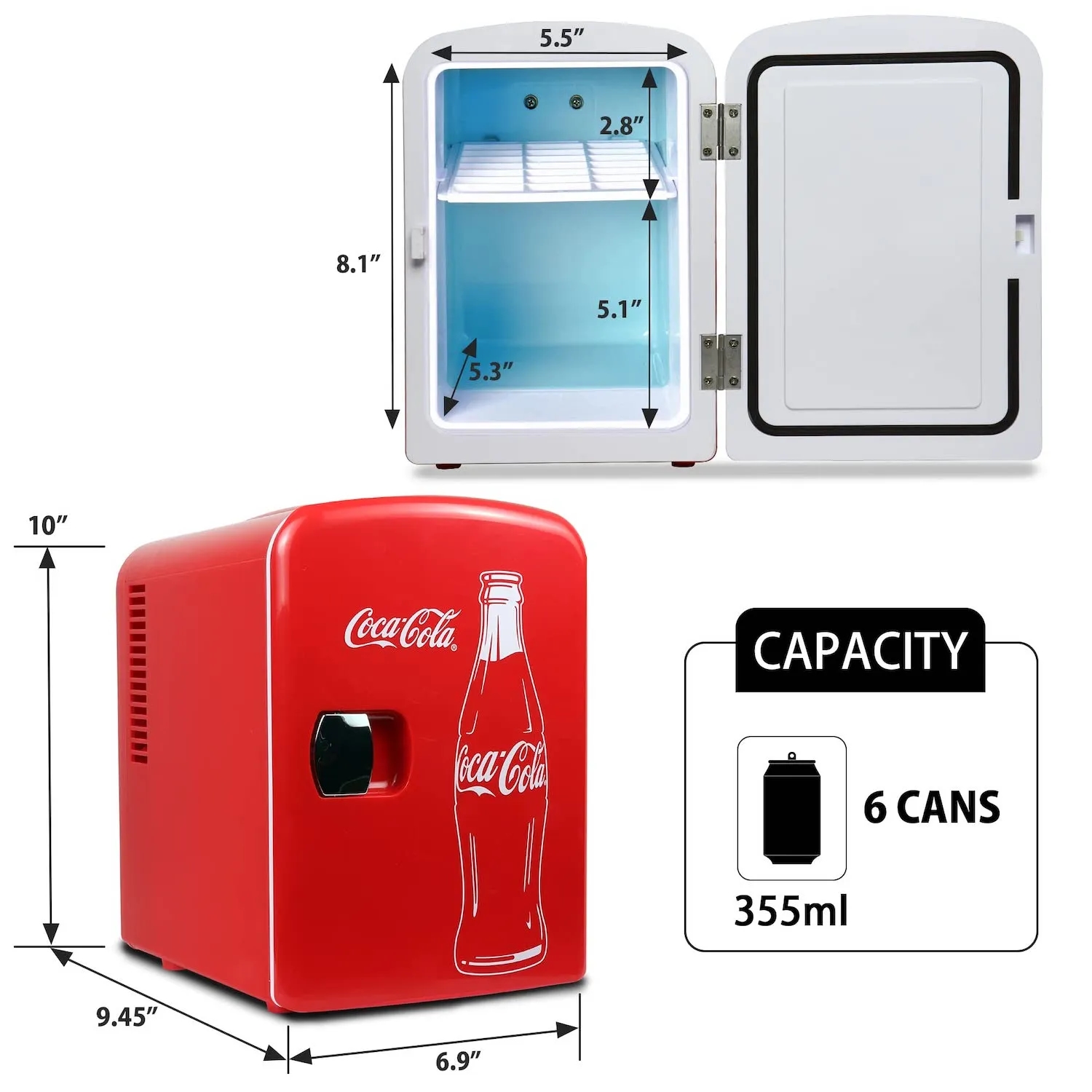 4L Mini Fridge w/ 12V DC and 110V AC Cords 4