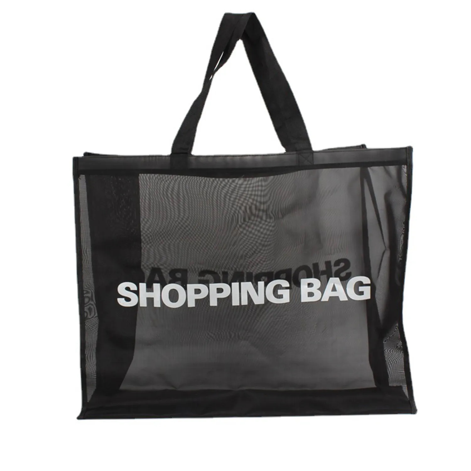 Large Capacity Mesh Beach Tote Bag, custom tote bag with logo imprint 1