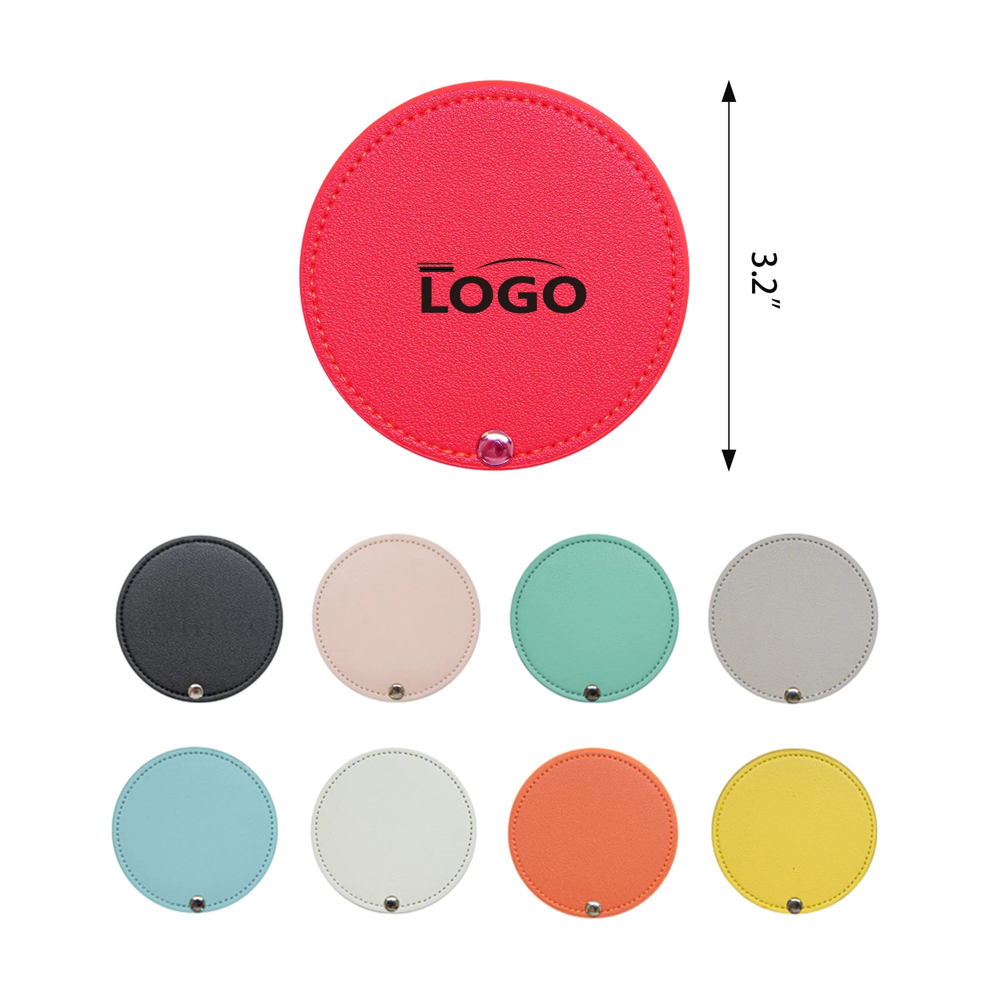 Portable PU Travel Makeup Mirror With Cover MOQ 100PCS 3