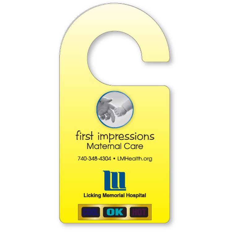 Plastic Shower Hanger with Bath Thermometer (2.63" x 5.25"), Full Colour