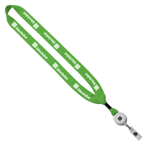 3/4" Cotton Lanyard with Metal Crimp & Retractable Badge Reel 153
