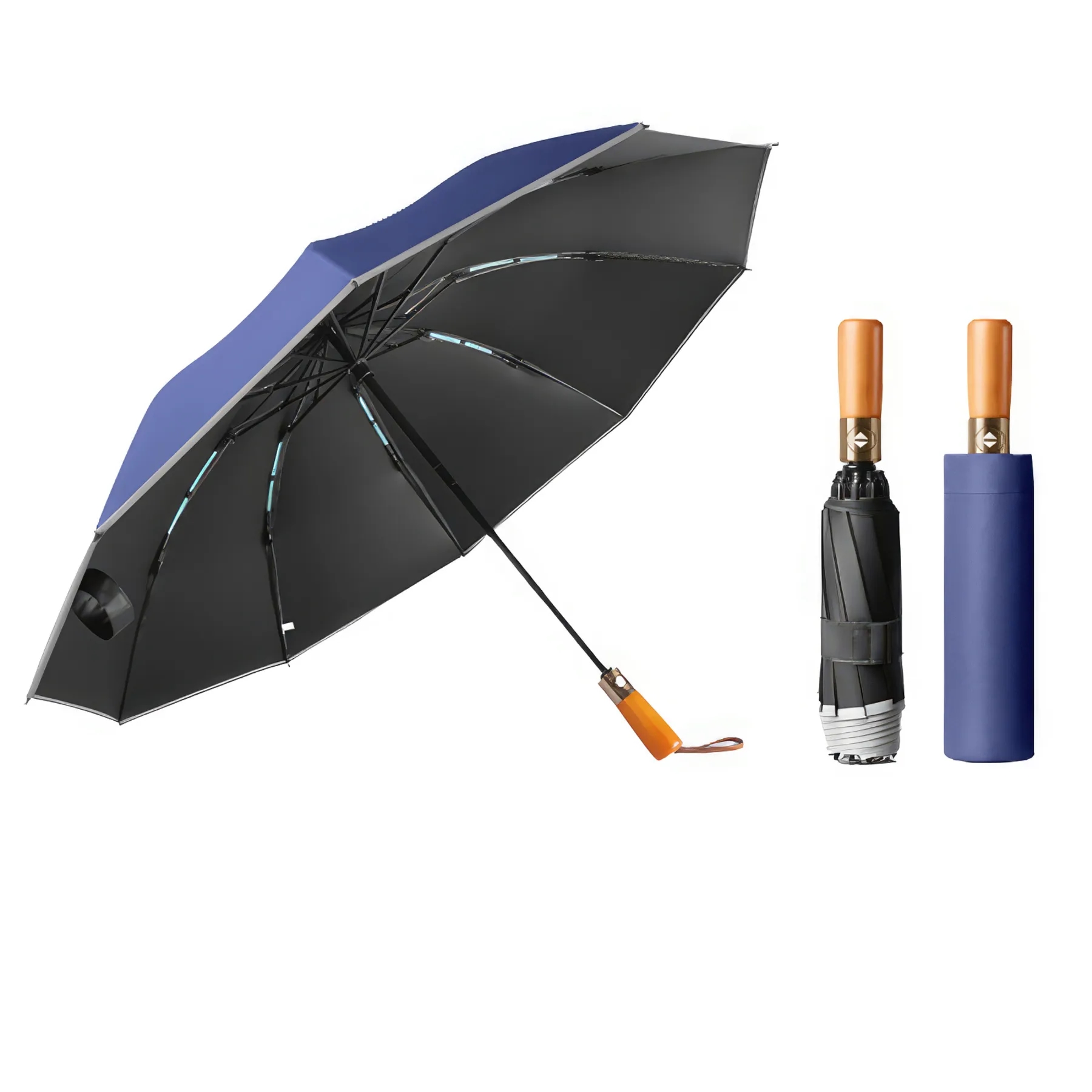 10 Bone Automatic Log Handle Umbrella 3