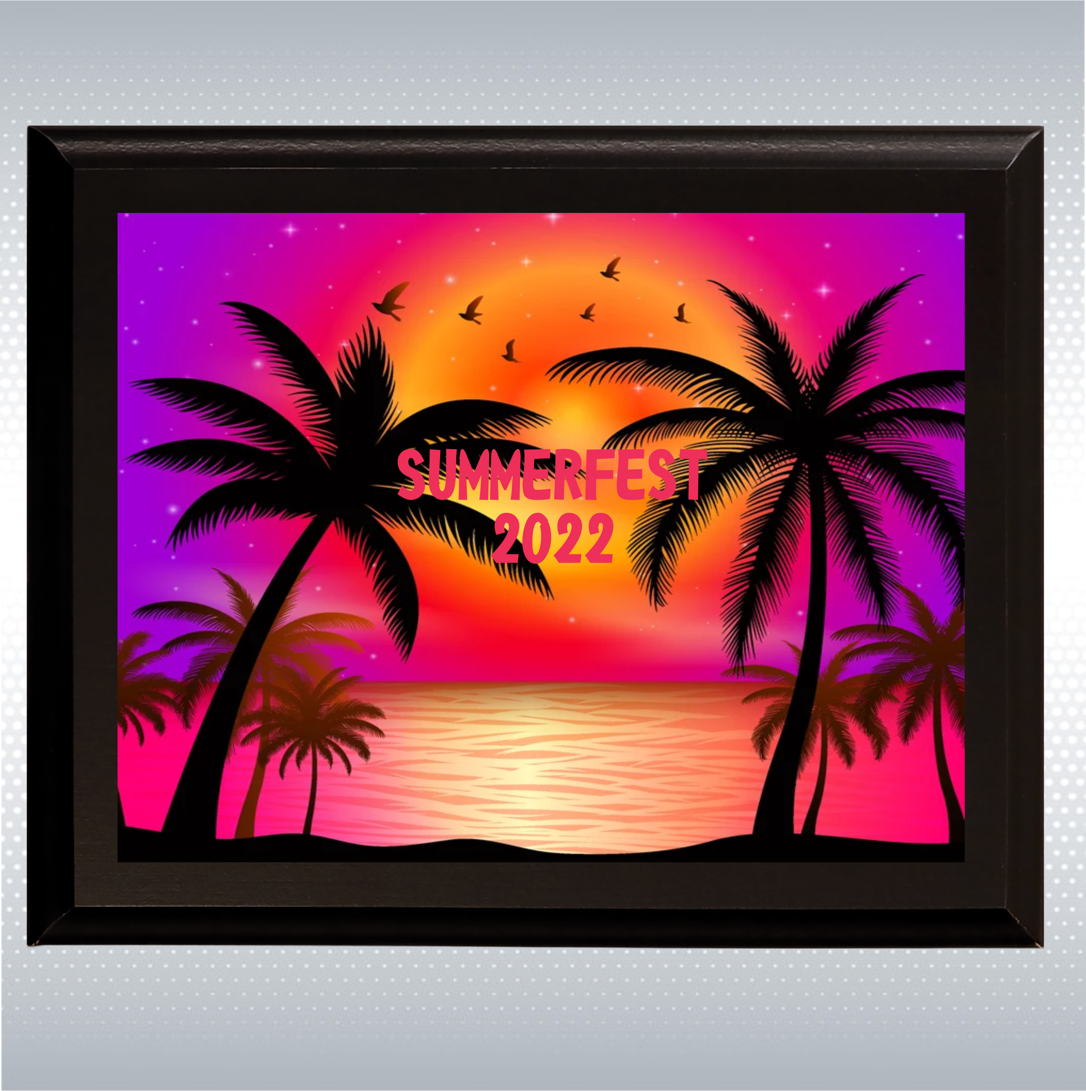 Black Matte Finish Wood Plaque w/Full Color Sublimated Plate 8