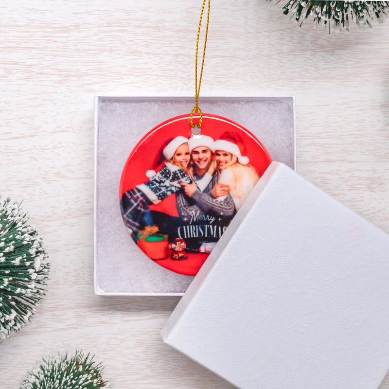 Full Color Ceramic Christmas Ornament 3