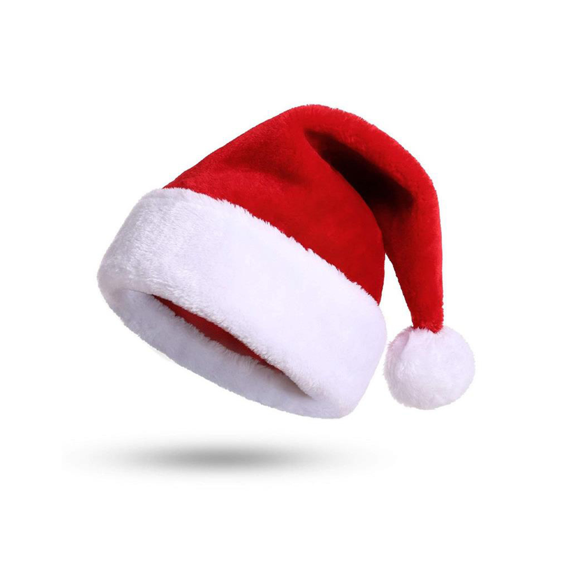 Velvet Santa Hat With Plush Pompom For Adult 3