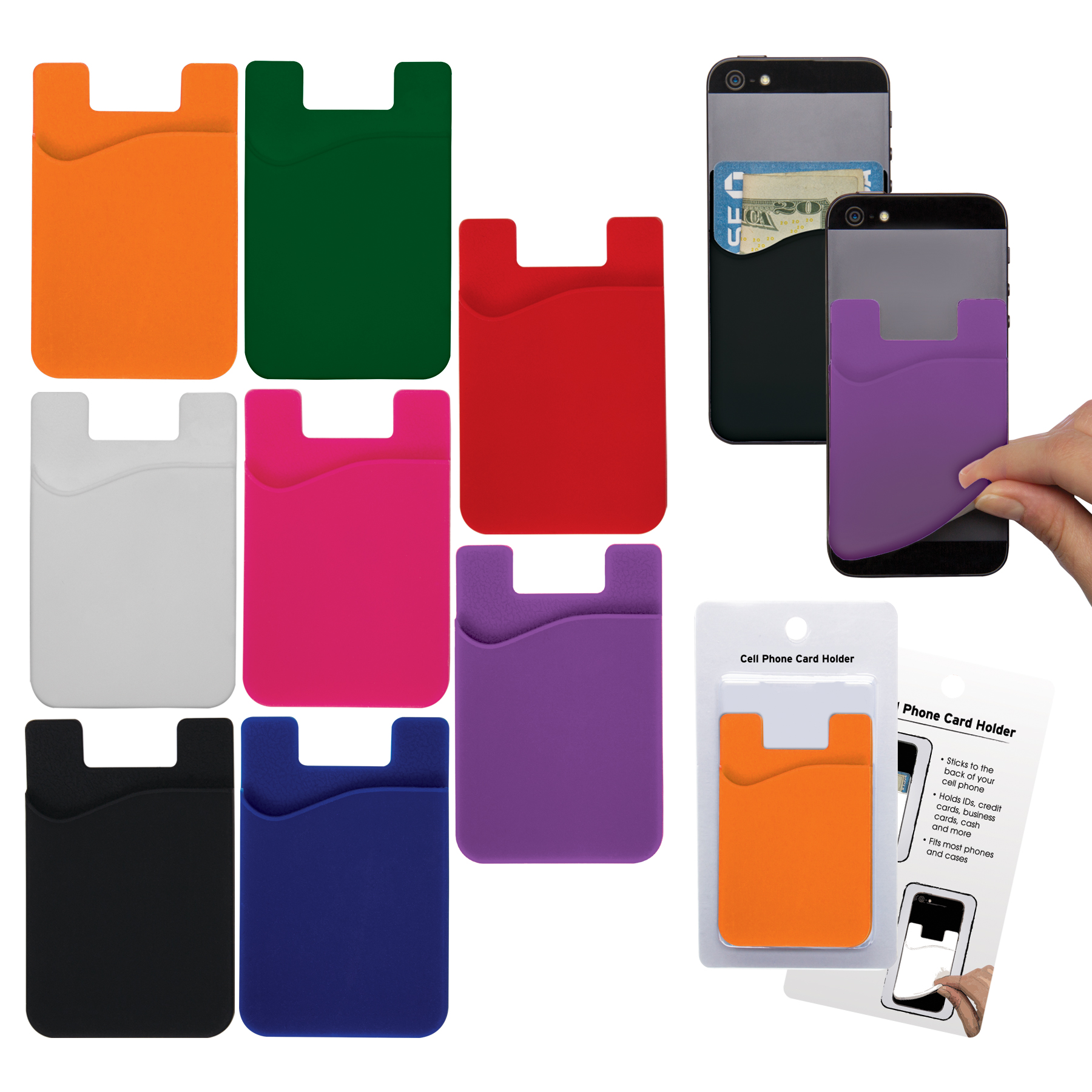 Cell Phone Card Holder w/Packaging 10