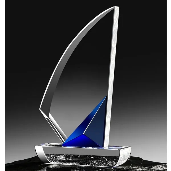 Custom Crystal Sailboat Award 2