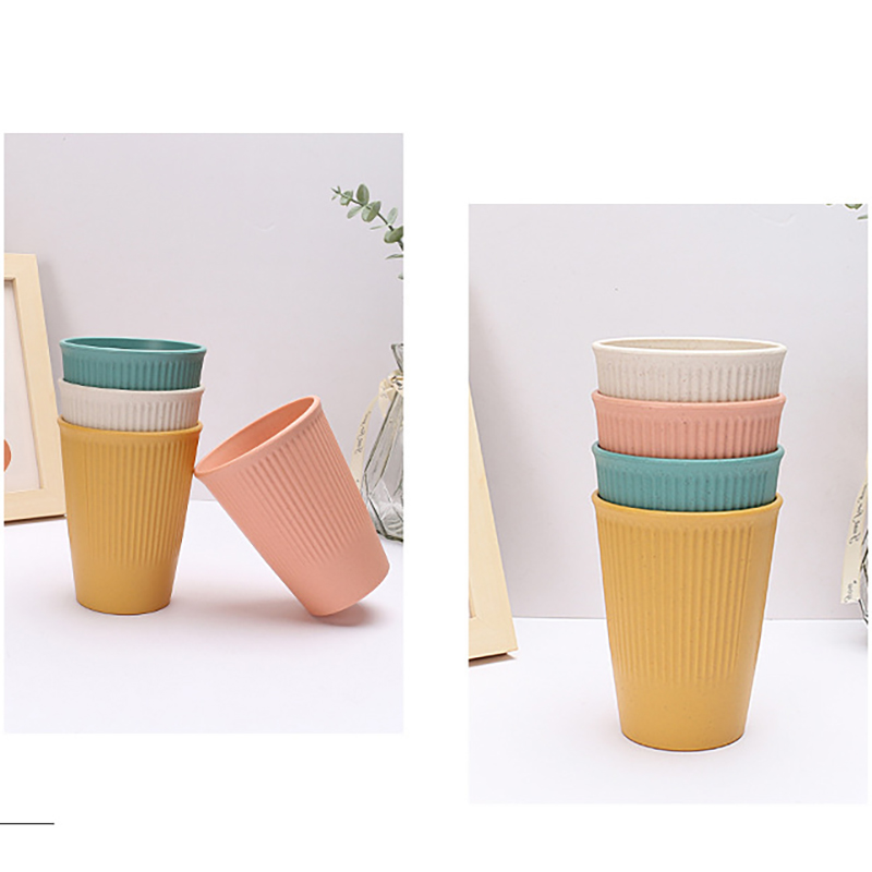 Reusable Wheat Straw Cup Unbreakable Travel Gargle Cup 17