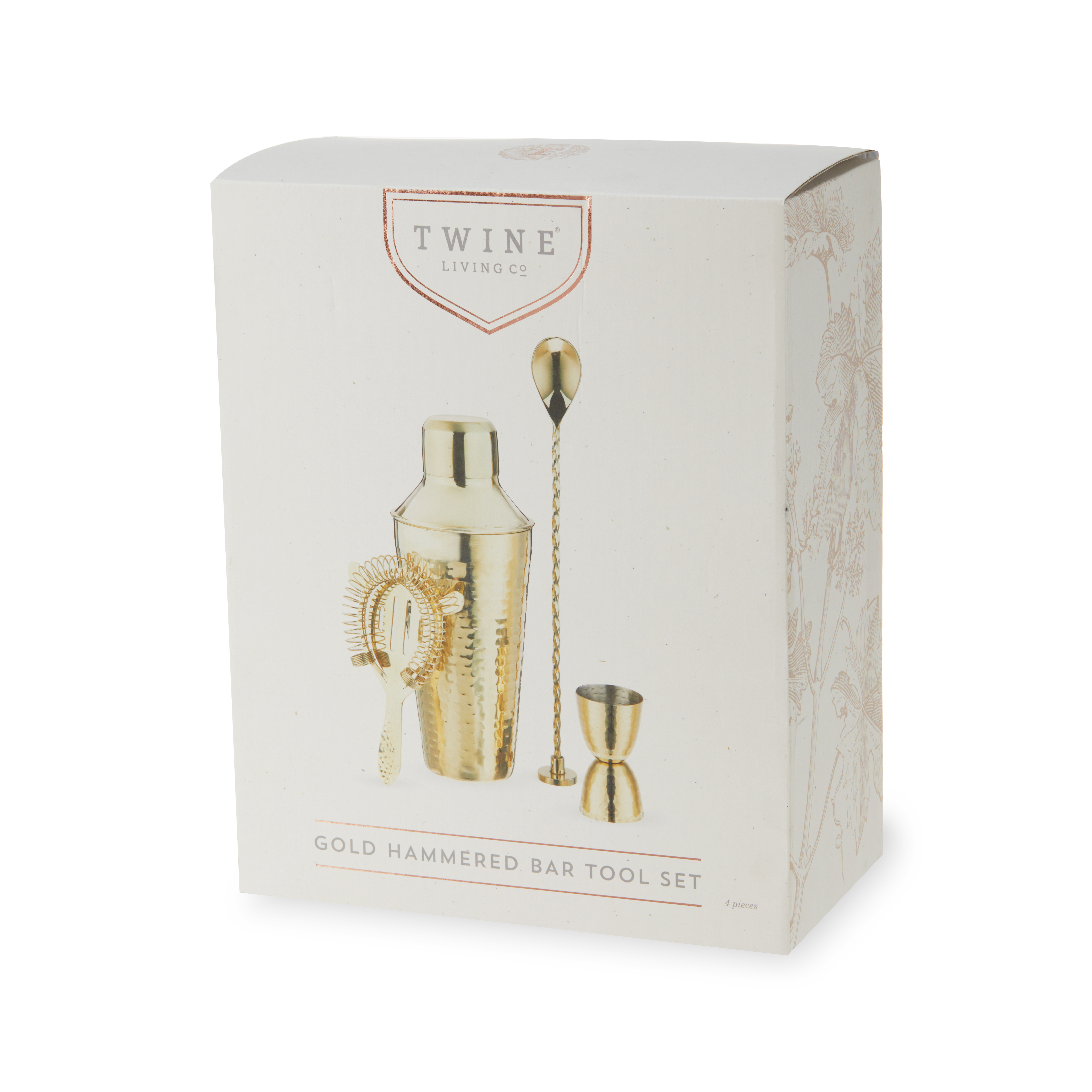Twine Living® Gold Hammered Barware Set 9