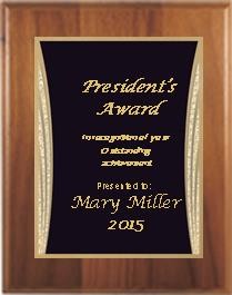 8" x 10" Cherry Finish Plaque with a Black Showtime Plate 2
