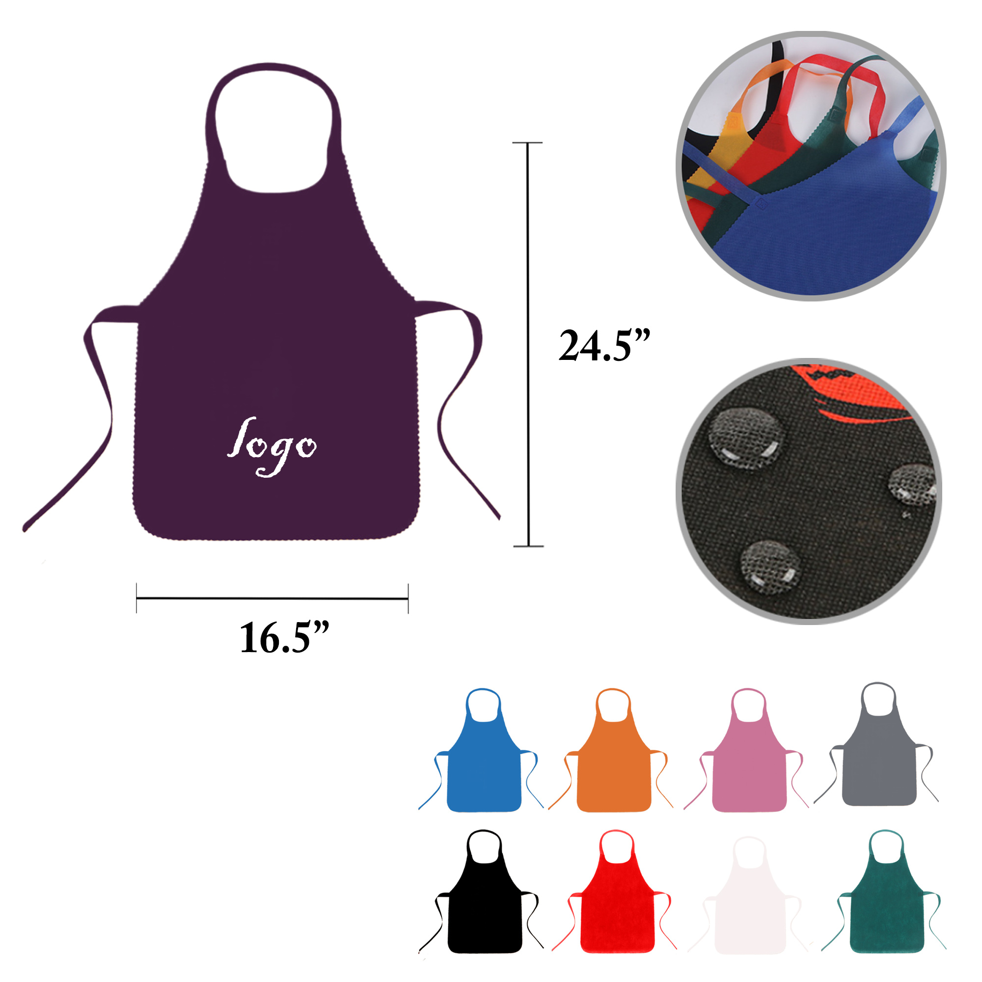 MOQ100 Disposable Nonwoven Aprons for Adults and Children 1