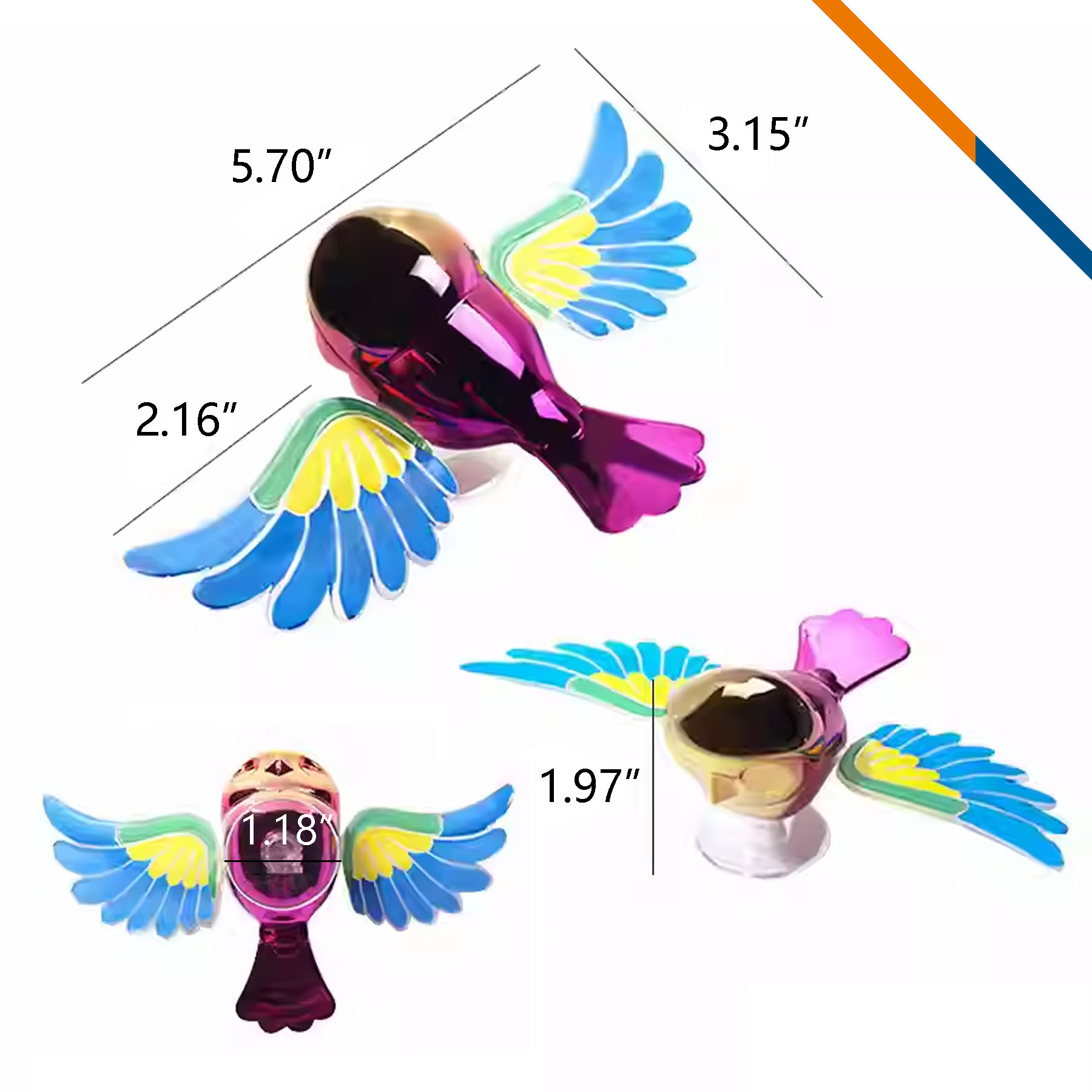 PixWing Flying Bird Car Ornament 6