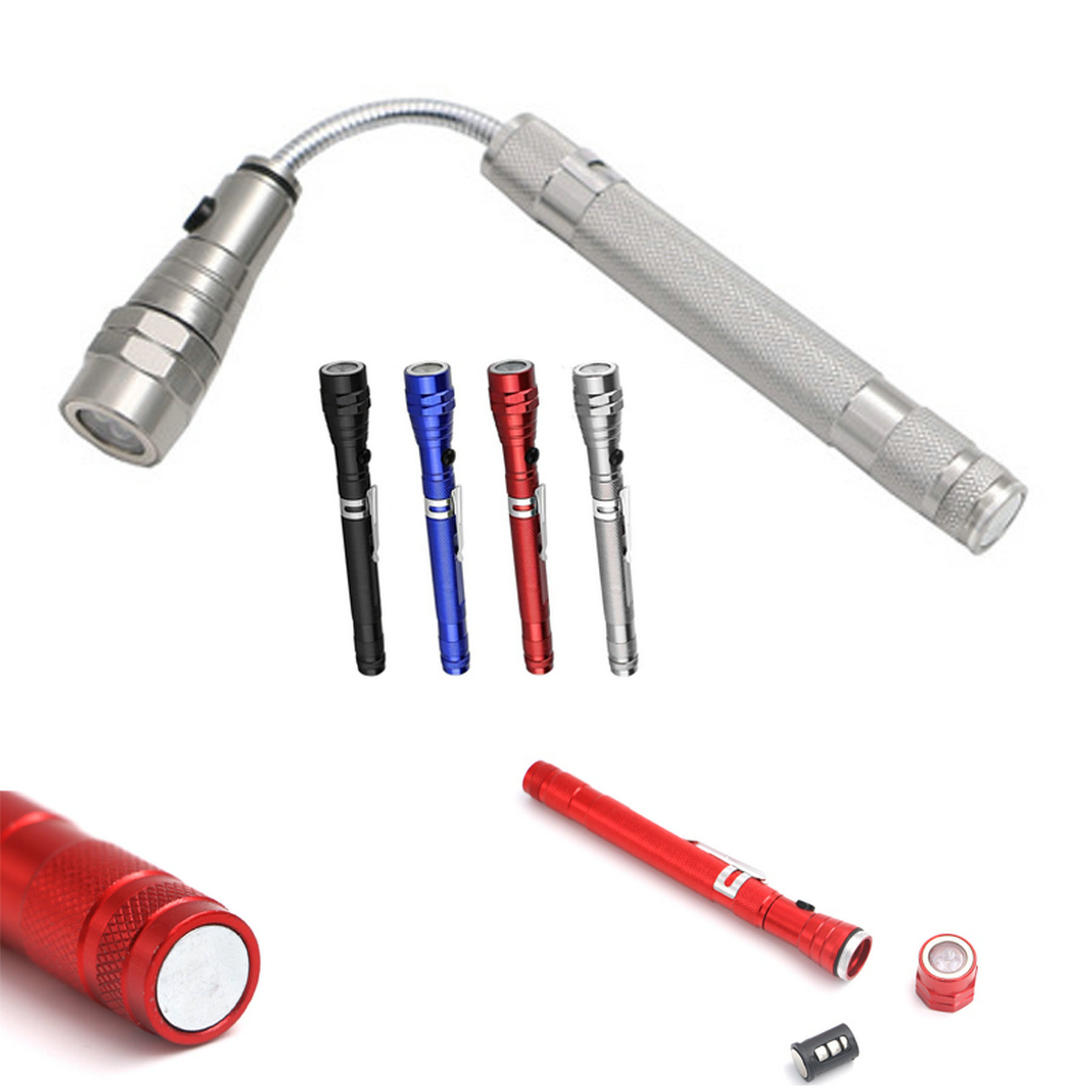 Telescopic Aluminum Flashlight With Magnet 2