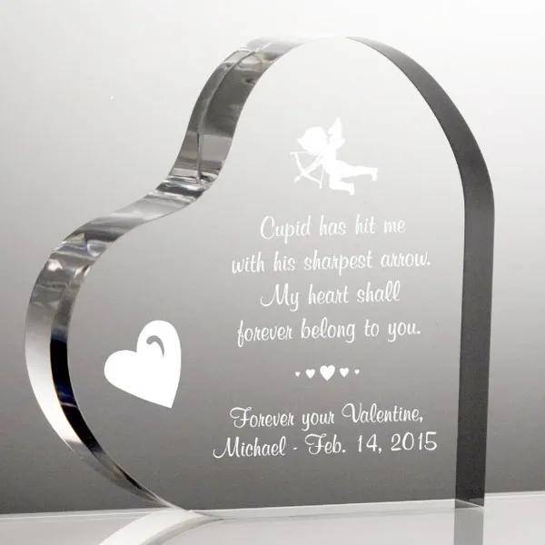 Clear Crystal Heart Shaped Paperweight 2