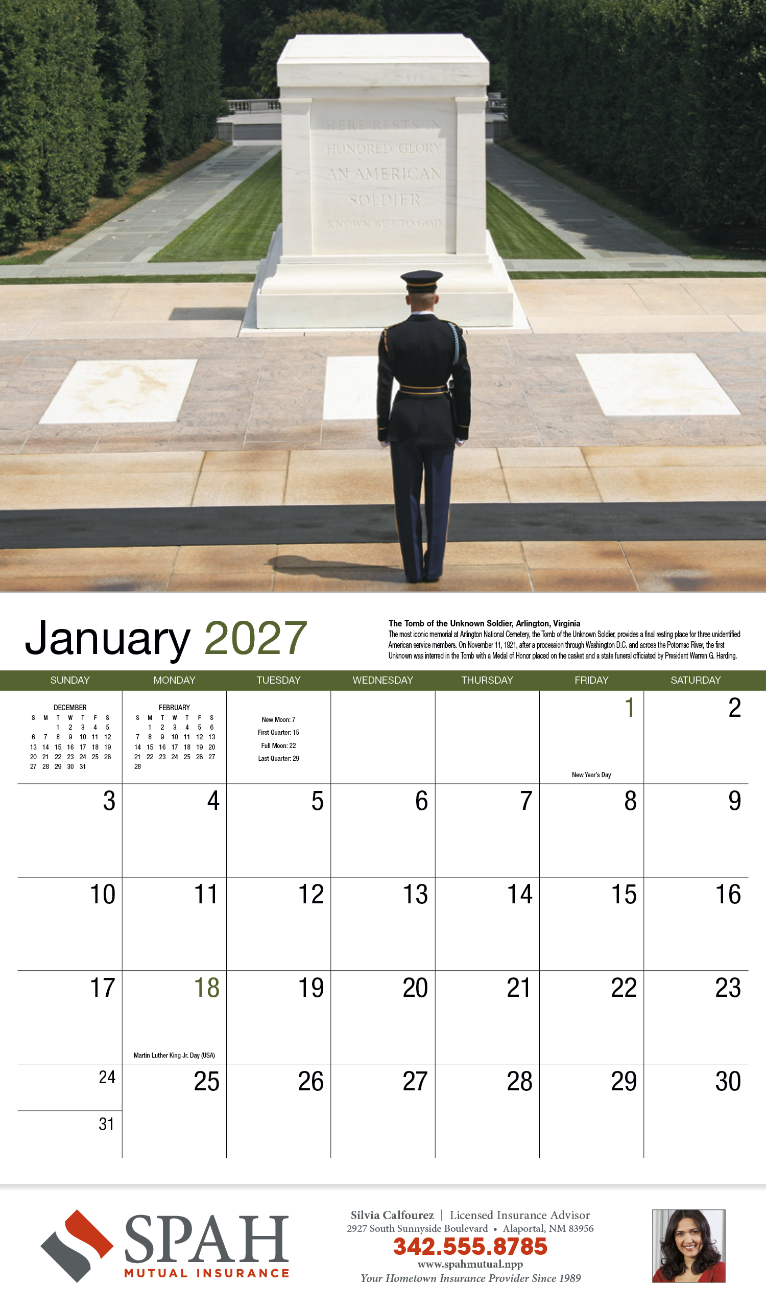 HotLine® Products American History Appointment Calendar - Stapled 25
