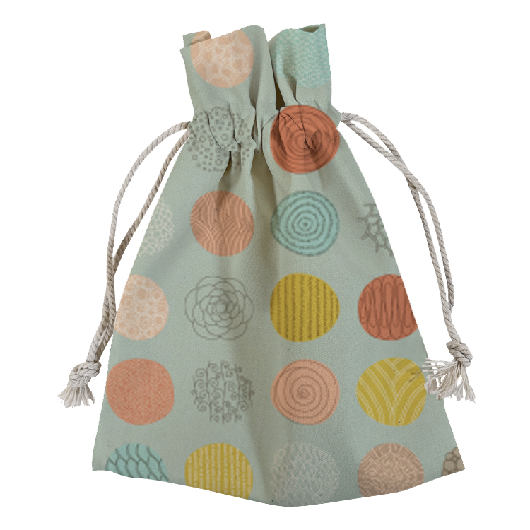 Wide Vibrant Cotton Drawstring Pouch 5